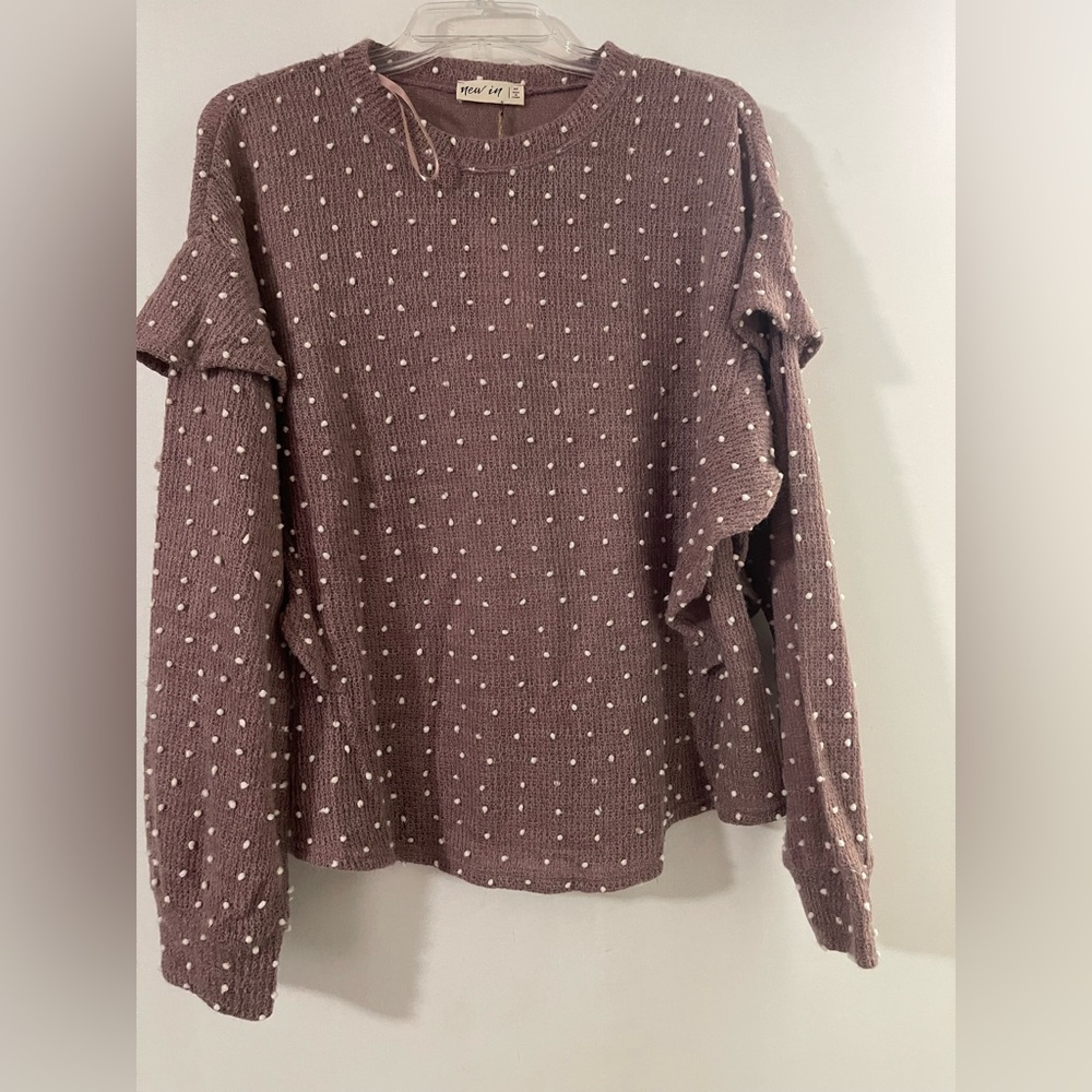 New Women's Mauve Polka Dot Top